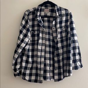 Black and white buffalo flannel